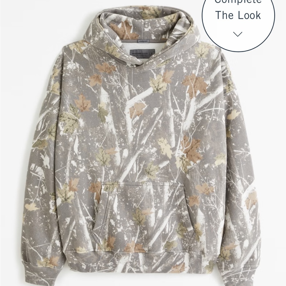grey camo abercrombie oversized hoodie